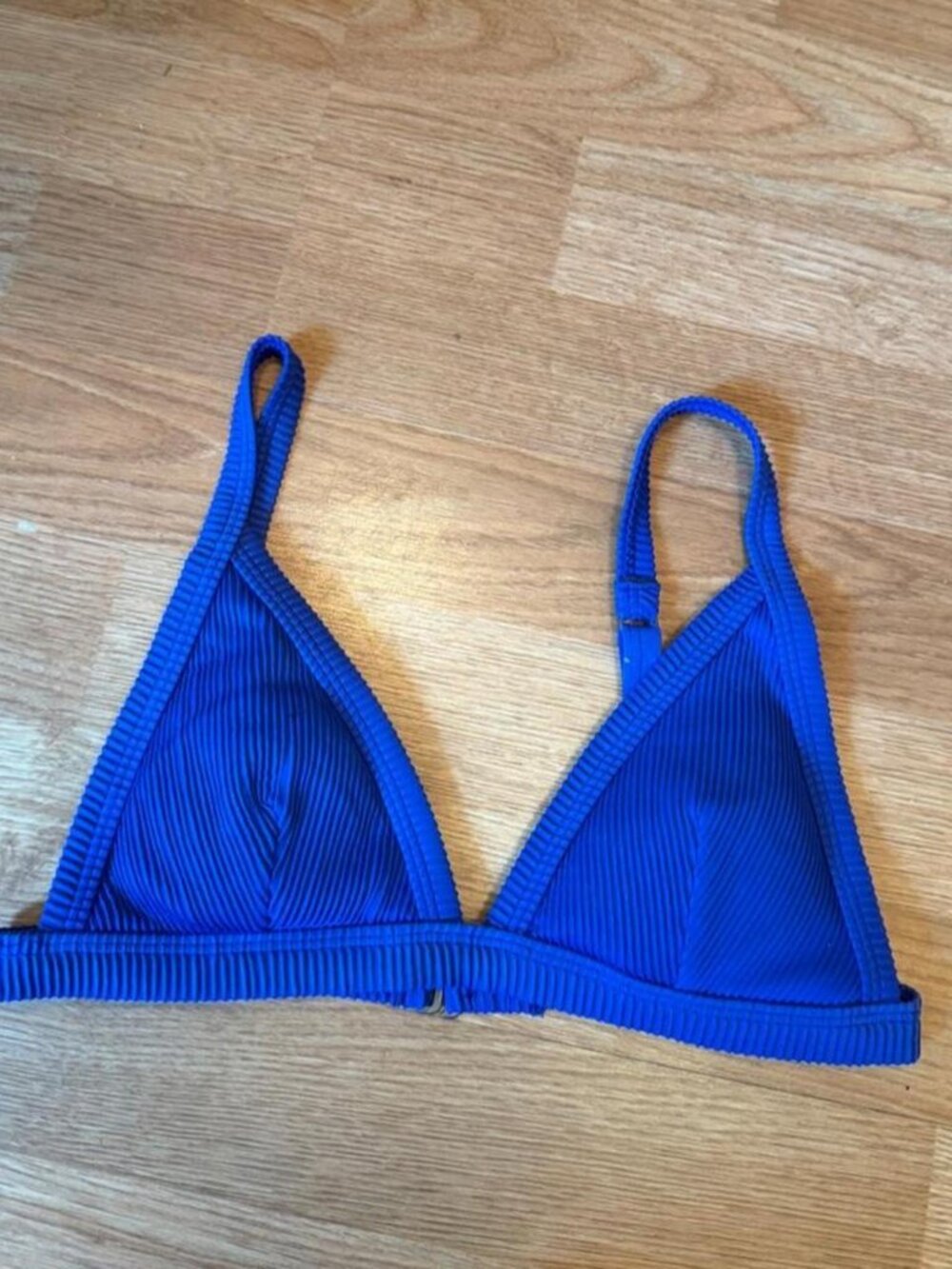 bright blue bikini top